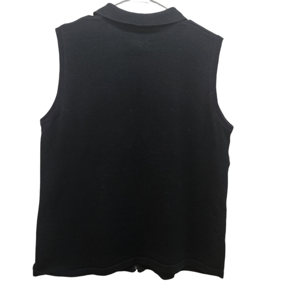 Vintage Christmas Zip-Up Vest Size L Black with Embellished Details Grandmacore - Picture 2 of 7